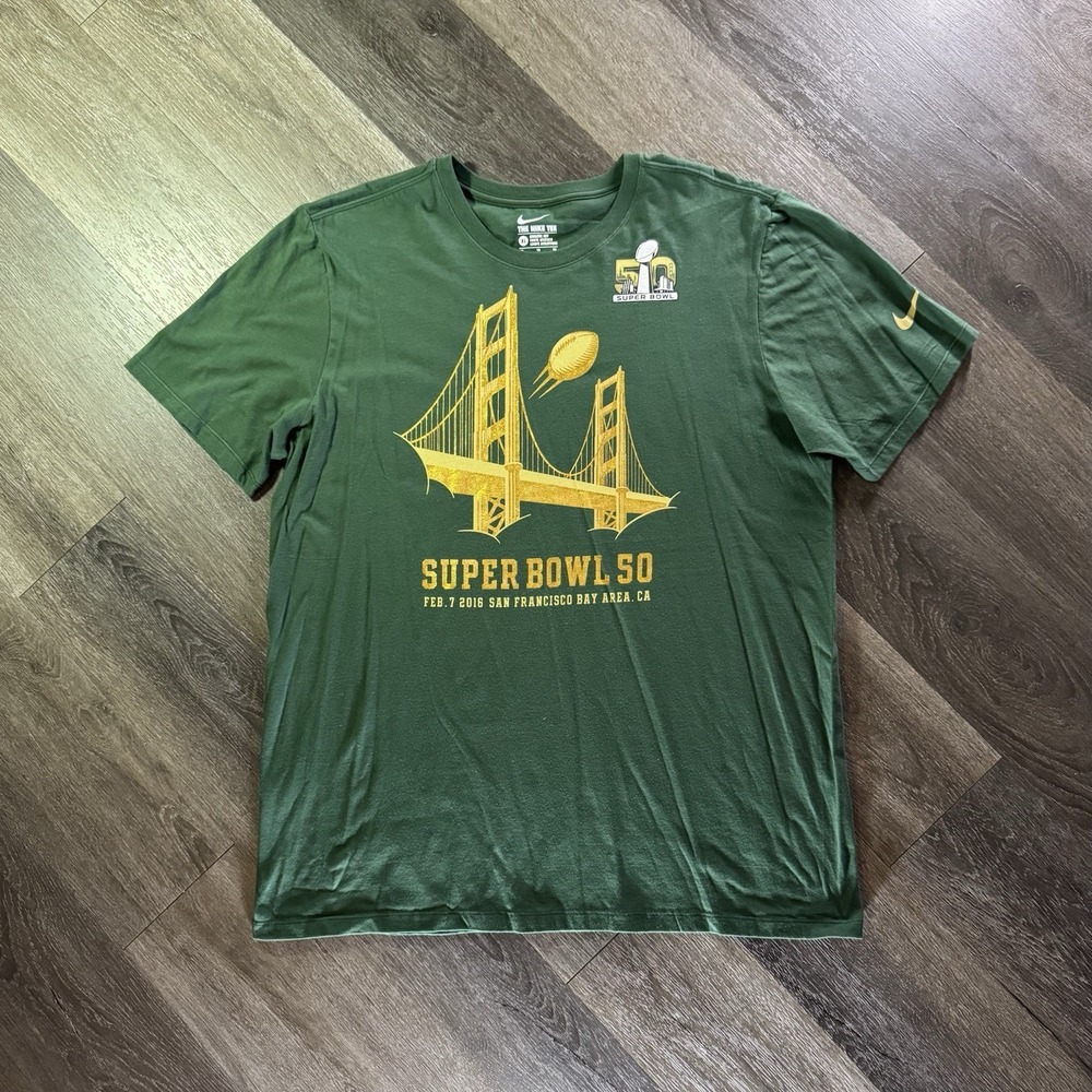 Nike NFL Super Bowl 50 San Francisco California 2.7.2016 T-Shirt Broncos Winners